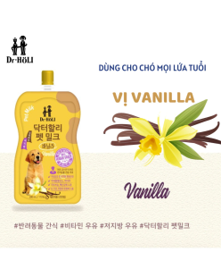 Dr. Holi Pet Milk Sữa cho chó mọi giai đoạn Vị vani gói 200ml