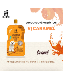 Dr. Holi Pet Milk sữa cho chó mọi giai đoạn Vị Caramen gói 200ml