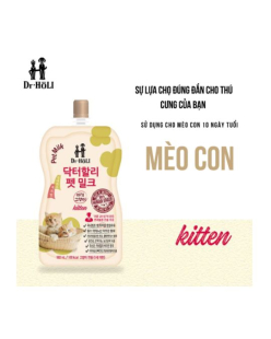 Dr. Holi Pet Milk Sữa cho mèo con kitten gói 180ml