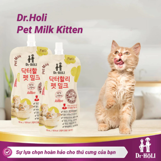 Dr. Holi Pet Milk Sữa cho mèo con kitten gói 180ml