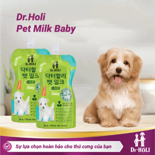 Dr. Holi Pet Milk Sữa Baby cho chó con gói 200ml