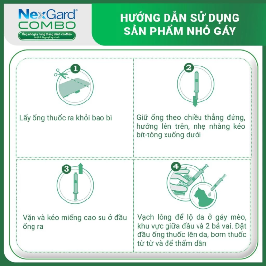 NexGard COMBO Hộp 1 ống nhỏ gáy cho mèo size S <2.5kg phòng & trị nội, ngoại kí sinh