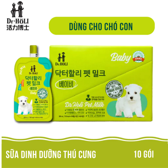 Dr. Holi Pet Milk Sữa Baby cho chó con gói 200ml
