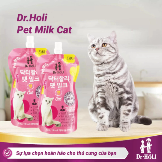 Dr. Holi Pet Milk Sữa cho mèo mọi giai đoạn 200ml