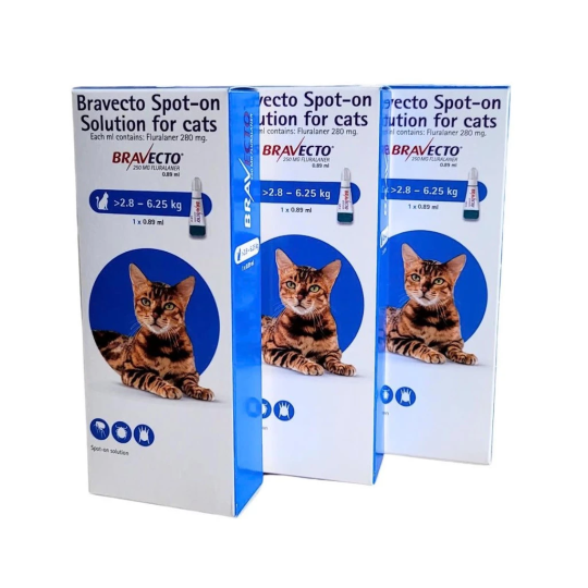 Bravecto Hộp 1 tuýp nhỏ gáy cho mèo 2.8-6.25kg trị ve tác dụng sau 8 giờ Thế Giới Bốn Chân Pet Shop