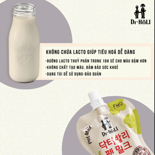 Dr. Holi Pet Milk Sữa cho mèo con kitten gói 180ml