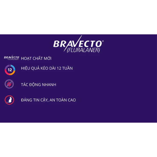 Bravecto Hộp 1 viên nhai vị thịt bò cho chó 2-56kg diệt trị ve, rận, bọ chét, ghẻ, xà mâu